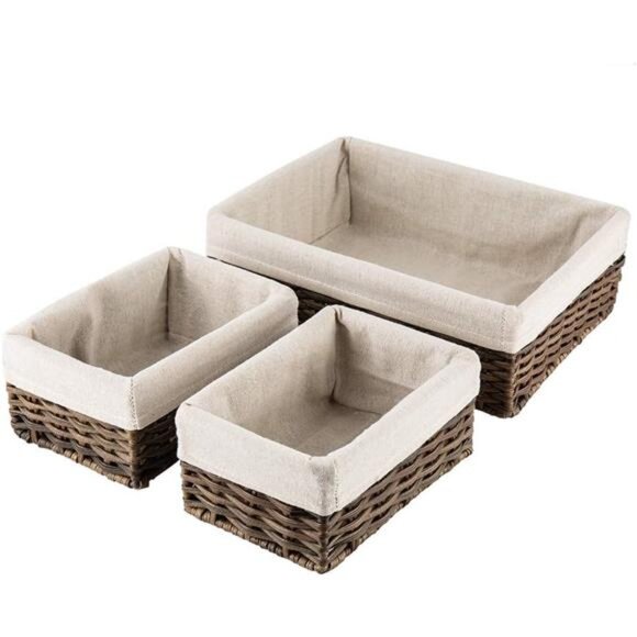 Handmade Storage Basket Wicker Baskets for Organizing Shelf Baskets Woven Decor - Picture 1 of 8